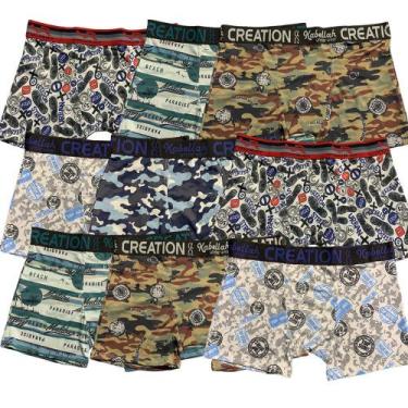 Imagem de Kit 9 Cuecas Boxer Fristyle Em Microfibra Estampada Adulto, GG