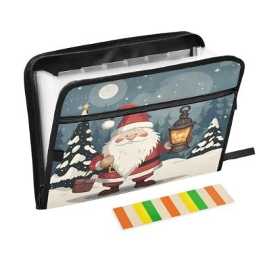 Imagem de Wassud Um gnomo segurando uma lanterna 13 bolsos organizador de arquivos sanfonado pastas de arquivos expansíveis com abas e adesivos, tamanho carta A4 papel recibo documento pasta organizador para