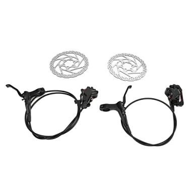 Imagem de Acouto Conjunto de Freio a Disco Hidráulico para Mountain Bike de 1 par - Freios a Disco Hidráulicos Dianteiros e Traseiros de Liga de Alumínio de 2 Pistões, Potência de Parada, Design Ergonômico,