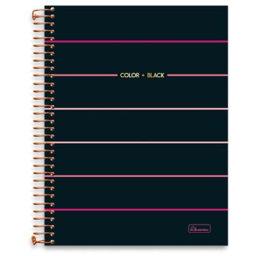 Imagem de Caderno Universitário 10 Matérias 160fls Capa Dura Color & Black Cadersil Rosa