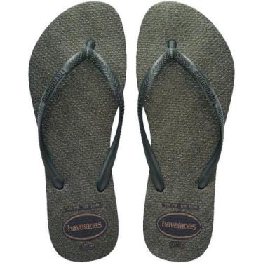 Imagem de Chinelo Havaianas Feminino SLIM GLOSS 37/38 Verde Olive PAR