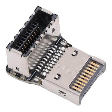 Imagem de Sanpyl Adaptador USB Tipo E de ângulo Reto, Suporta USB3.1 @ 10 Gbps E USB3.2 @ 20 Gbps, Conversor de Cabeçalho de Cotovelo de Direção Tipo E de 90 Graus TypeE (PH76EE-B)