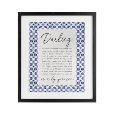 Imagem de Stupell Industries Darling Only You Can Impressão emoldurada preta inspiradora sob vidro, design por Lettered and Lined, 16 x 13