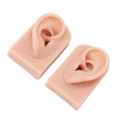 Imagem de Cryfokt Modelo de Orelha para Prática de Piercing, Macio, Flexível, Reutilizável para Treinamento de Acupuntura e Iniciantes Com Material de Silicone (Cor de pele média)