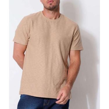 Imagem de Camiseta Masculina Flamê Manga Curta MR-47032, Bege, P