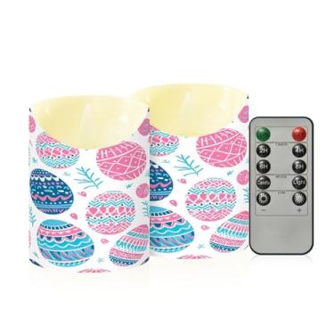 Imagem de Wassud Pacote com 2 velas fofas sem chama com controle remoto, velas realistas cintilantes com temporizador, velas decorativas para Natal, casamento, festa, decoração de casa pequena