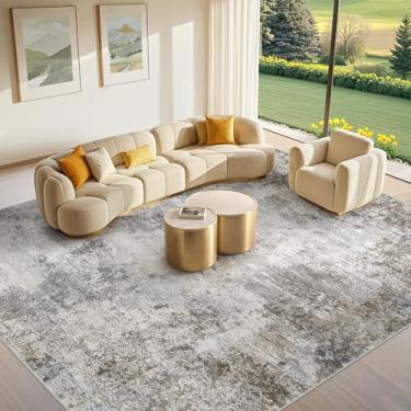 Imagem de Tortania Tapete lavável de 20 x 25 cm para sala de estar: tapetes finos macios e abstratos modernos abstratos grandes - Tapete interno antiderrapante para quarto, sala de jantar, escritório, berçário