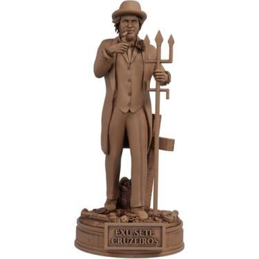 Imagem de Estátua Exu Sete Cruzeiros Umbanda Candomblé (Cor Madeira)