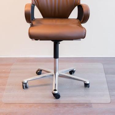 Imagem de Tapete de cadeira de escritório transparente para madeira, tapetes de cadeira de jogos, tapete de cadeira retangular para pisos rígidos, tapetes de proteção de mesa, antiderrapante e fácil de limpar