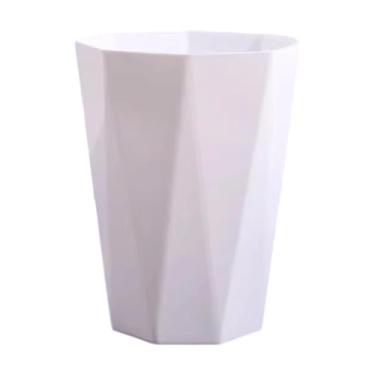 Imagem de Baoblaze Lixeira pequena, moderna e minimalista, sem tampa, ideal para dormitórios universitários, cozinhas, quartos, escritórios e residências, Branco