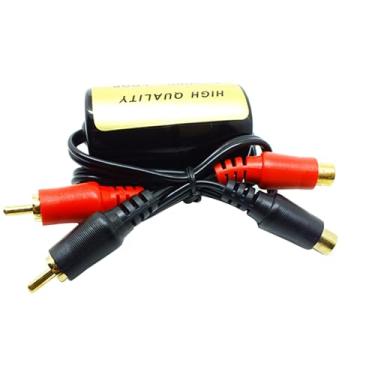 Imagem de ZEZEFUFU Redutor de supressor de filtro de ruído de áudio RCA Filtro de ruído isolador de ruído para áudio de carro
