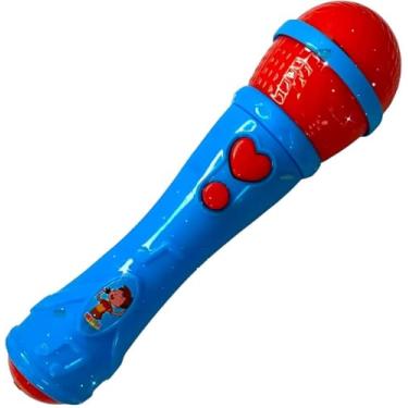 Imagem de Brinquedo Microfone Infantil Som Voz Diversão Karaokê (STO3066) (AZUL)