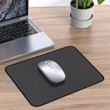 Imagem de Tapete de mouse com base de borracha antiderrapante, tapete de mouse portátil para uso em estação de trabalho em casa, escritório, preto
