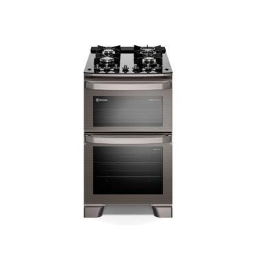 Imagem de Fogão de Piso Electrolux de 04 Bocas Experience com Duplo Forno e Mesa de Vidro Cinza - FE4DG