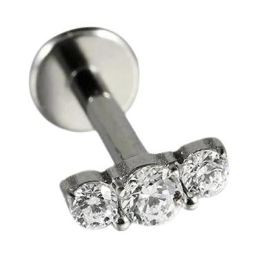 Imagem de Brinco De Cartilagem Em Titânio Cor Dourada Com Zircônia Cúbica Em For