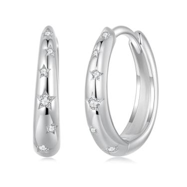 Imagem de GemKing BSE1198 Brincos românticos com gancho de laço, Prata esterlina, Sem Pedra Preciosa