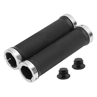 Imagem de Punhos de guidão de borracha PE, anel de bloqueio de liga de alumínio, alta fricção, absorção de choque, antiderrapante, capa de chuva, durável, para ciclismo de longo prazo