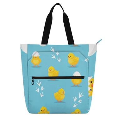 Imagem de GAIGEO Lindas bolsas amarelas de trabalho para mulheres, bolsa escolar de lona com zíper, bolsas de tecido para amantes de livros