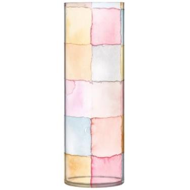 Imagem de Vasos de flores decorativos quadrados em aquarela, cilíndrico, vaso de flores grande, fofo, decorações de outono para casa, 30 cm x 9,9 cm