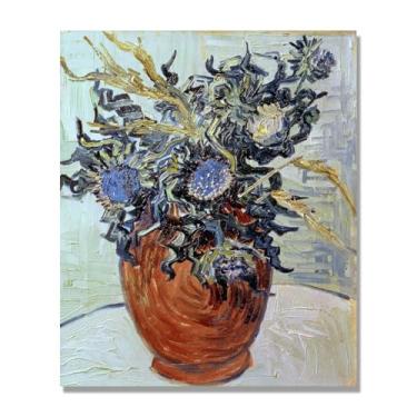 Imagem de NHLDZYH Quadro para cozinha - ainda vida vintage de flores - natureza morta em tela - decoração de parede romântica e acolhedora. B47. 40 x 48 cm apenas tela