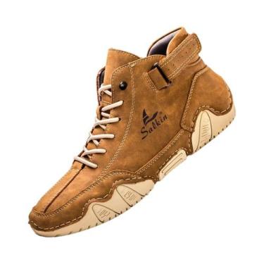 Imagem de Botas De Couro Masculinas Feitas À Mão, Casuais, Para Trekking Ao Ar L