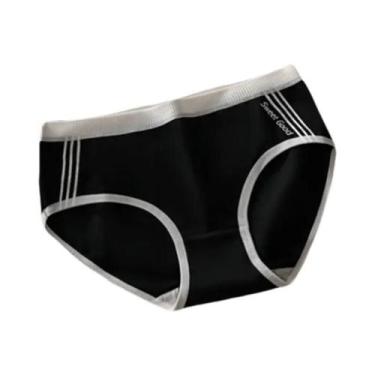 Imagem de Calcinhas De Algodão Femininas De Cintura Baixa 3 Peças Lingerie Respi