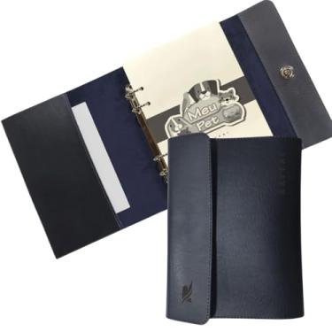 Imagem de Pasta Executiva Agenda Em Couro Fichário Com Refil Meu Pet A5 Raffai Personalizada (Azul)