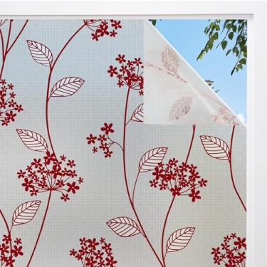 Imagem de DKTIE Película de privacidade para janela de banheiro, processo de estampagem a quente com textura de tela branca, película de privacidade bidirecional dia e noite, brilho de filtragem de proteção UV