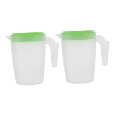 Imagem de Anneome Jarra de água de plástico resistente, 2 peças, jarro de 1 litro de litro com tampa design à prova de vazamento para jarro de suco, bebidas