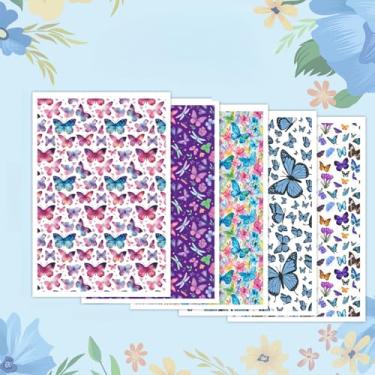 Imagem de Papel de transferência para argila de polímero, 5 designs, 20 peças, papel de transferência de argila borboleta para brincos de argila de polímero, joias de argila para pintura a óleo