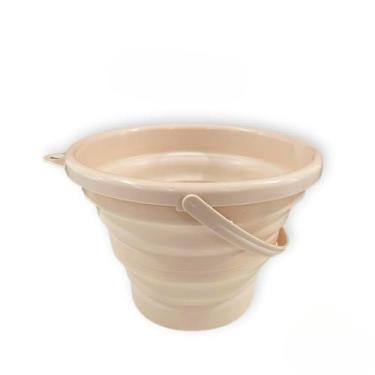 Imagem de Balde Dobrável Retrátil de Silicone Multiuso (Bege,3 Litro)