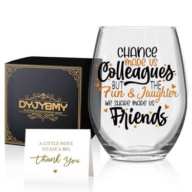 Imagem de DYJYBMY But The Fun & Laughter We Share Made Us Friends Copo de vinho engraçado sem haste com caixa, copo de vinho para homens e mulheres, presentes inspiradores para colegas amigos Bestie, colegas de