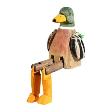 Imagem de MotiveTech Centro de mesa com estatueta de animal em estilo mediterrâneo, artesanato, decoração, escultura, ornamento para prateleira, sala de estar, Pato