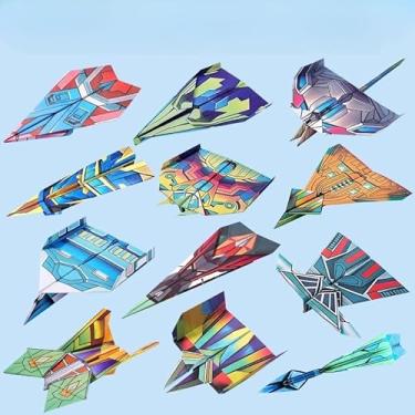 Imagem de Aviões de papel origami 3D, 36 folhas de papel de origami DIY, projeto de arte criativo divertido, decoração de mesa e presente para entusiastas de artesanato (colorido)