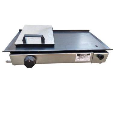 Imagem de Chapa Chapeira De Lanche Hot Dog Hamburguer 30x50 a Gás Com Prensa E C