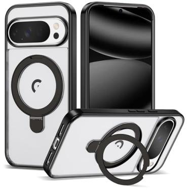 Imagem de VIJISEA Capa compatível com Pixel 10/10 Pro com suporte de anel magnético, [compatível com Mag-Safe], capa protetora à prova de choque para Google Pixel 10/10 Pro de 6,3 polegadas para mulheres e