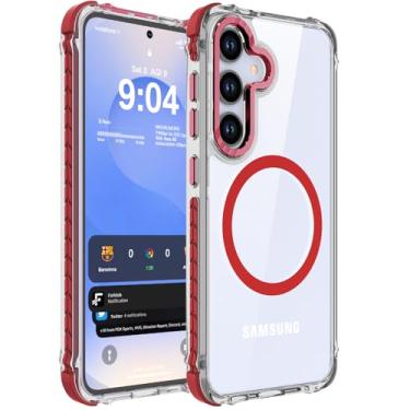 Imagem de DEERLAMN Capa magnética forte para Samsung Galaxy S24 Plus/S25 Plus de 6,7 polegadas, [compatível com Magsafe] [Proteção contra quedas de grau militar] Capa protetora transparente fina à prova de