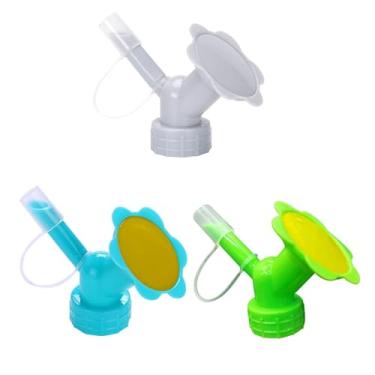 Imagem de CUOFYUNL Aspersor de tampa de garrafa 2 em 1 Bico de rega de garrafa dupla Bico de rega de garrafa de ponta dupla Bocal de regador de bonsai para mudas de interior Planta (Cinza)