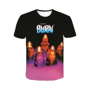 Imagem de Camiseta Hip Hop Impressa Em 3D Roxa Profunda Estilo Harajuku Casual P