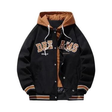 Imagem de Jaqueta De Uniforme De Beisebol Com Capuz Para Homens Em Tamanho Grand