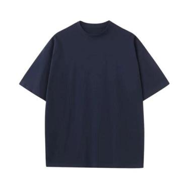 Imagem de Camiseta Masculina 100% Algodão Lisa M-5XL Para Academia, Esporte, Fit