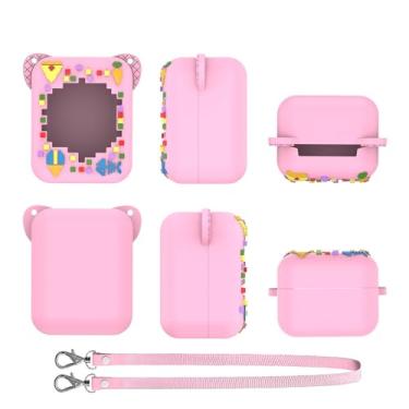 Imagem de Generic Capa de silicone para Bitzee, suporte protetor de silicone com cordão, capa protetora (rosa)