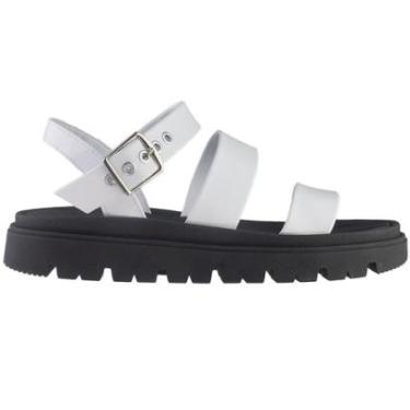 Imagem de Sandália Flat Tratorada Feminina Moleca Branco Off 5504.101-Feminino