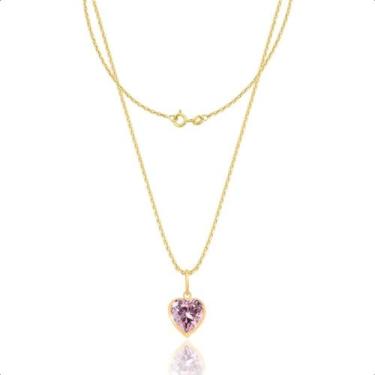 Imagem de Corrente Feminina Ouro 18k Com Ponto De Luz Coração - Sofistgold, Rosa
