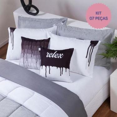 Imagem de Kit Conjunto de Edredom Hipercal 400 Fios Dupla Face em Tecido com Toq