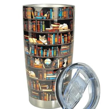 Imagem de Caneca de pilha de livros de vitral – Copo de cristal colorido feito à mão, presente exclusivo para entusiastas de livros com caixa de presente de luxo e cartão de felicitações (chique)