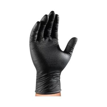 Imagem de Luvas Industriais Pretas De Nitrilo De Alta Resistência 8mil Textura D