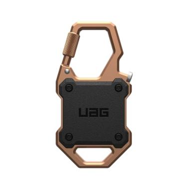 Imagem de URBAN ARMOR GEAR Capa UAG [exclusiva] projetada para AirTag com abridor de garrafas embutido Monarch – Capa rígida com trava AirTag, mosquetão para chaves, bagagem e bolsas, preto/cobre