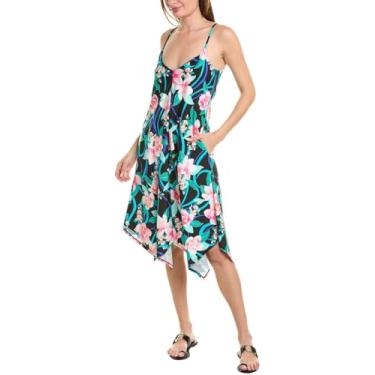 Imagem de La Blanca Saída de praia feminina midi, Preto//Nightfall Blooms, G