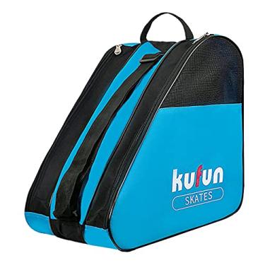 Imagem de Bolsa de transporte respirável para patins inline gelo e coletes proteção com três compartimentos grande capacidade acessórios patinação
